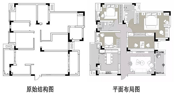 成都大晶裝飾125㎡現代風三室兩廳戶型圖
