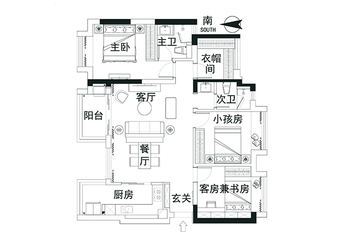 成都大晶裝飾公司現代風四居室裝修案例：一體式客餐廳設計 空間感爆棚5